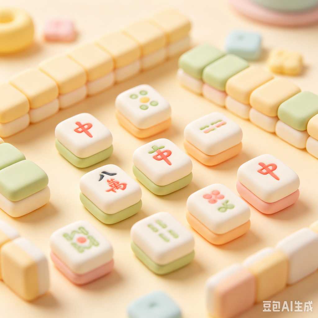 retro text mahjong tiles